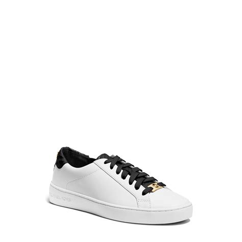 michael kors irving sneaker weiß|Irving Leather and Embossed Stripe Sneaker .